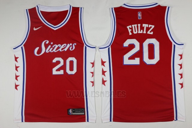 Camiseta Philadelphia 76ers Markelle Fultz #20 2017-18 Rojo